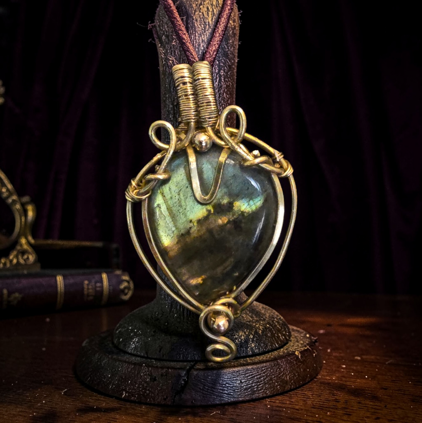 Gilded Heart of the Veil Pendant