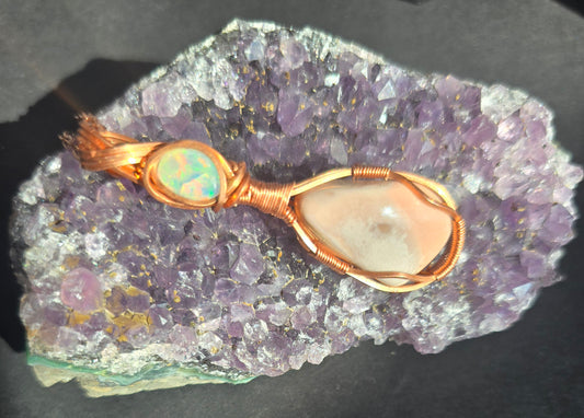 🔮 Opal & Picture Jasper Pendant – “Earth & Ether” Collection