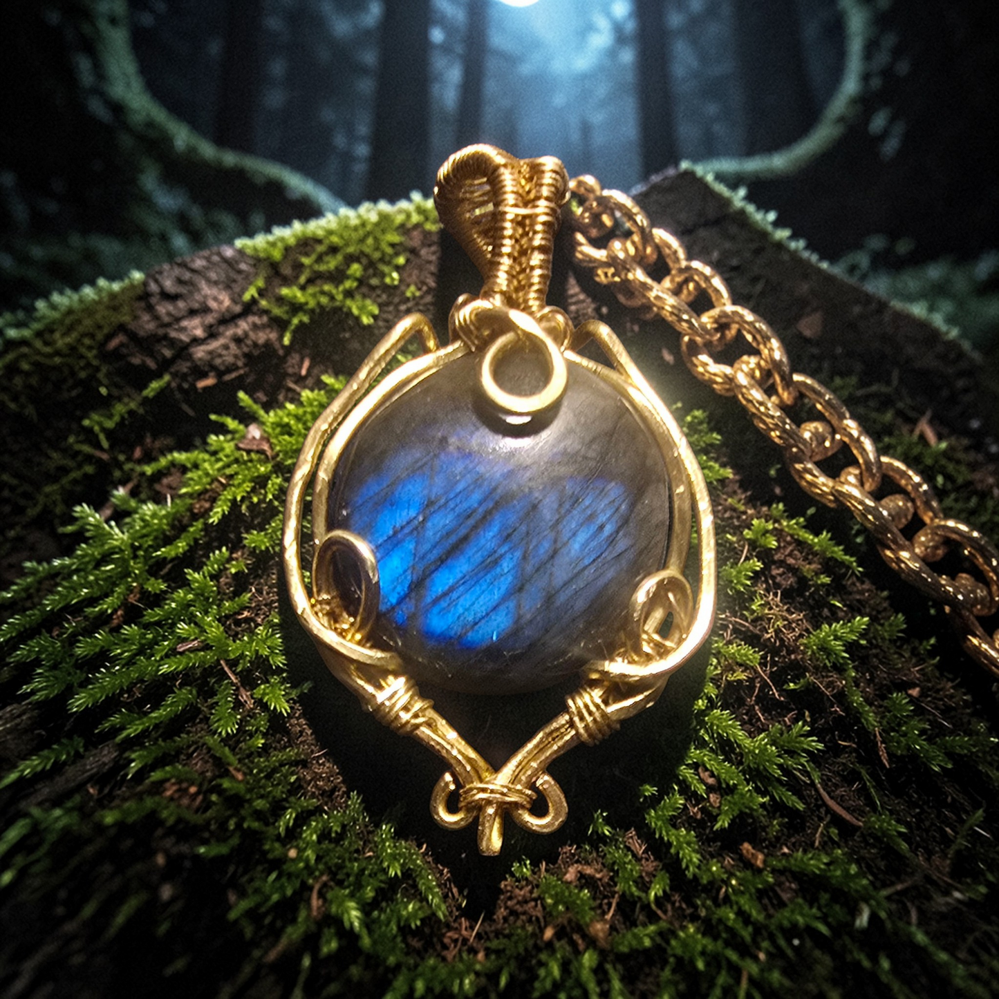 Veil of the Blue Grove Pendant