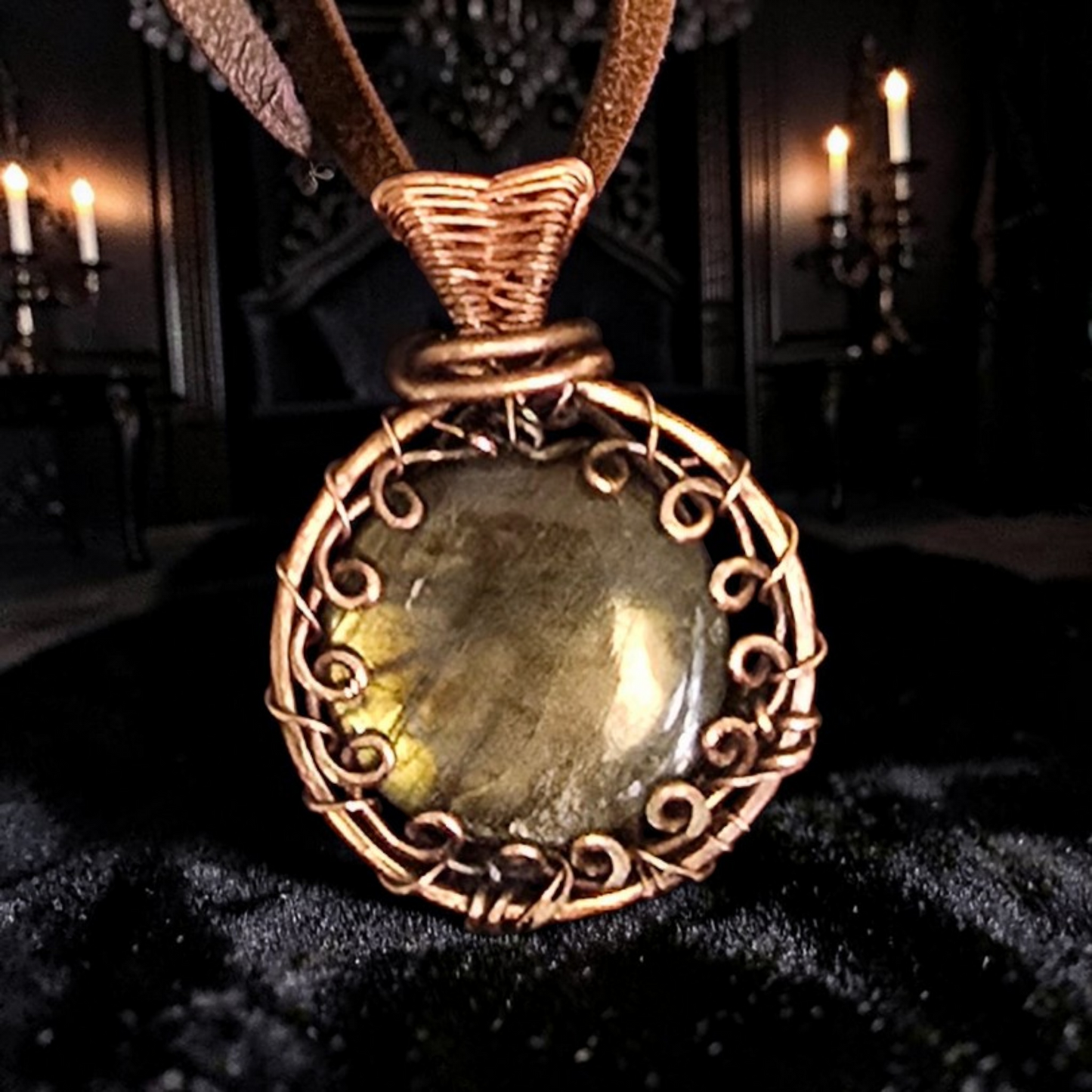 Ember Halo Labradorite Pendant
