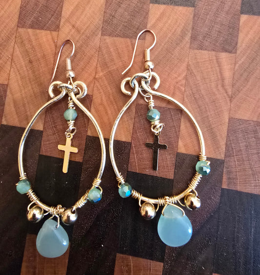 Faith & Light Brass Hoop Earrings